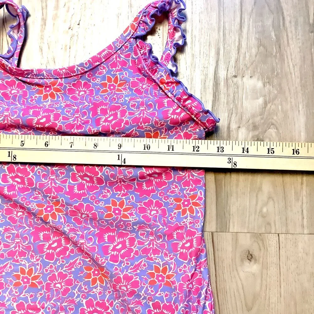 Crew Cuts Swimsuits Size 12 Ruffle Tank Floral SZ Blockprints x J. Crew Bottoms